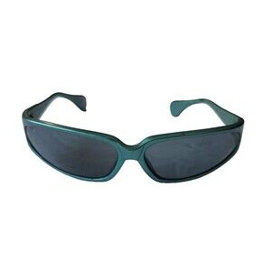 VTG  Vintage Stussy Seville Sunglasses Metallic Green Wrap Around Sport 90s Y2K
